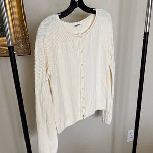 Djerf Avenue Cream Button-Up Cardigan